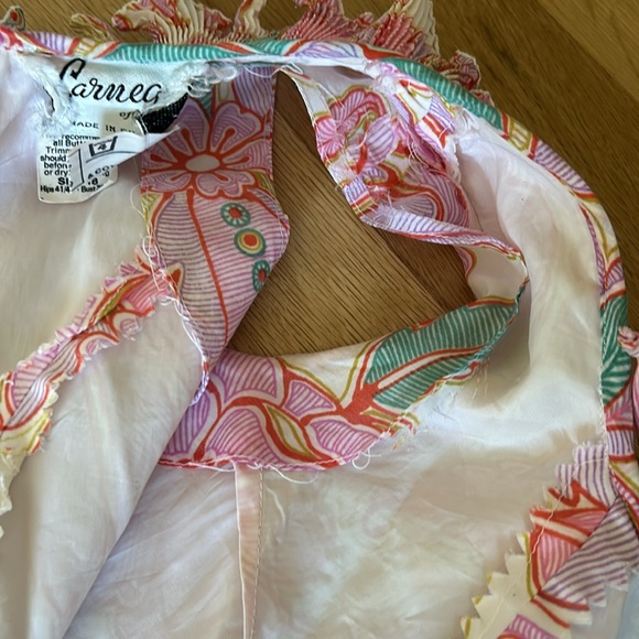 Carnegie of London Vintage Floral Pink Green Yellow Dress Women’s Size 18 - Picture 14 of 16